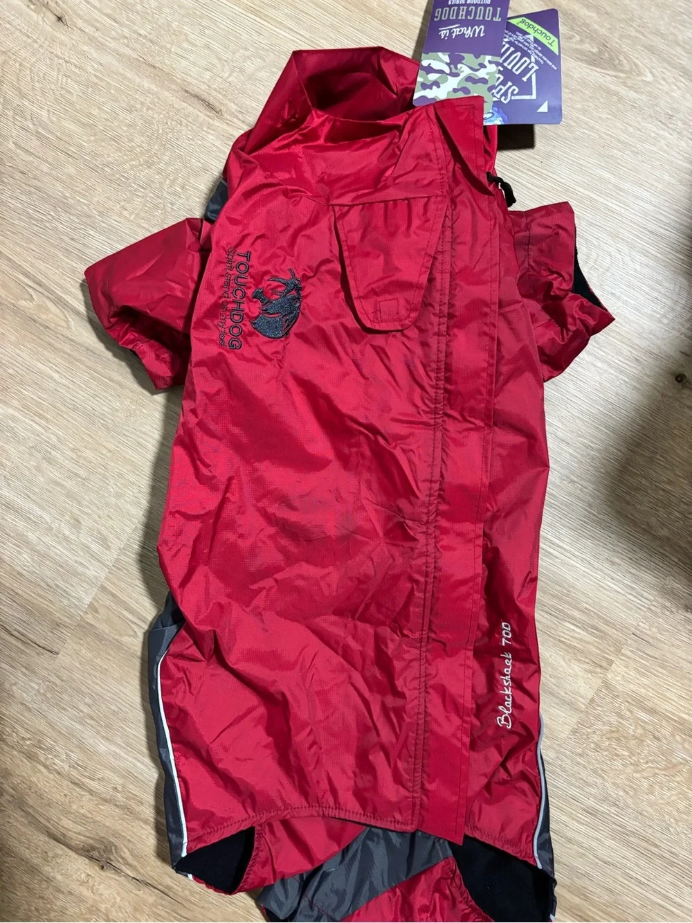 Pet Life Red and Gray Reflective Waterproof Dog Jumpsuit